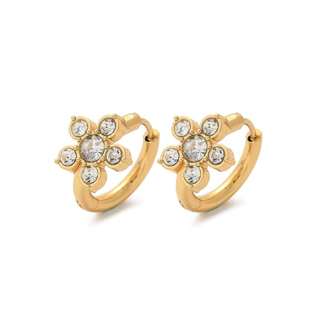 Flower CZ Hoops