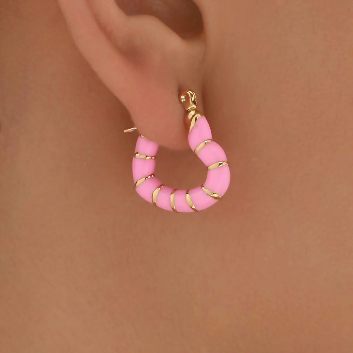 Pink Heart Hoops