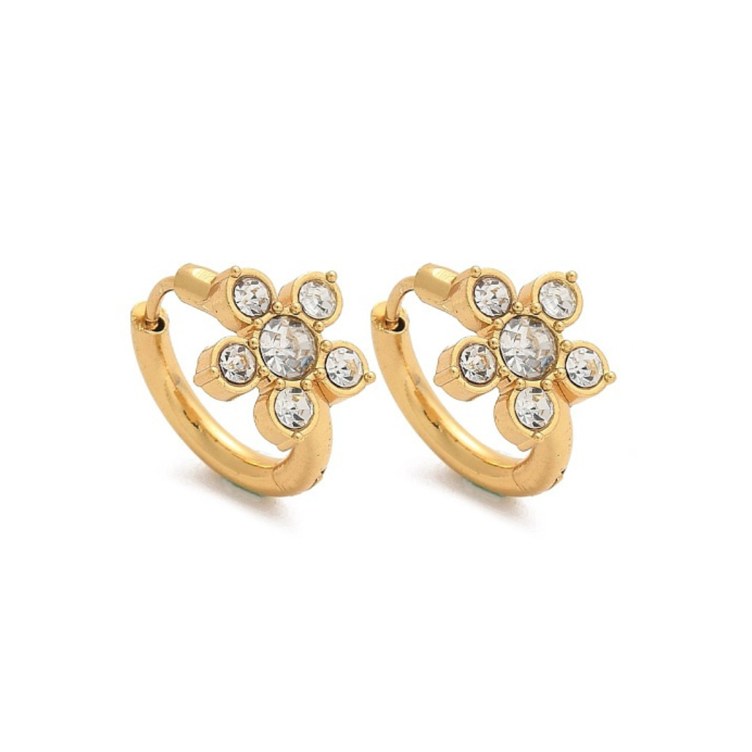 Flower CZ Hoops