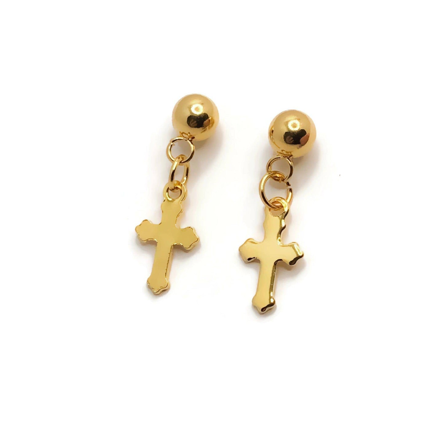 Gold Cross Studs - Krave & Co | Stylish Jewelry and Accessories. Shop our Sale.