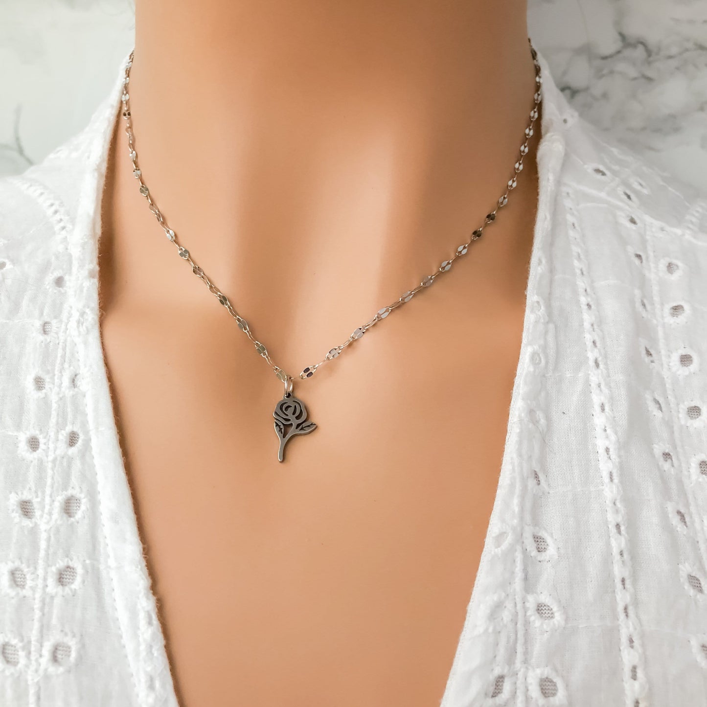Small Rose Necklace - Krave & Co | Stylish Jewelry and Accessories. Shop our Sale.