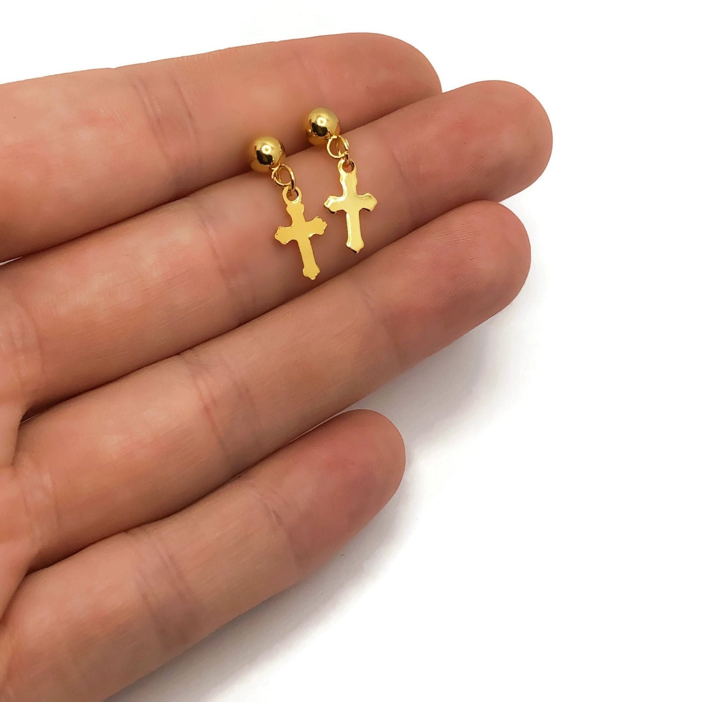 Gold Cross Studs - Krave & Co | Stylish Jewelry and Accessories. Shop our Sale.