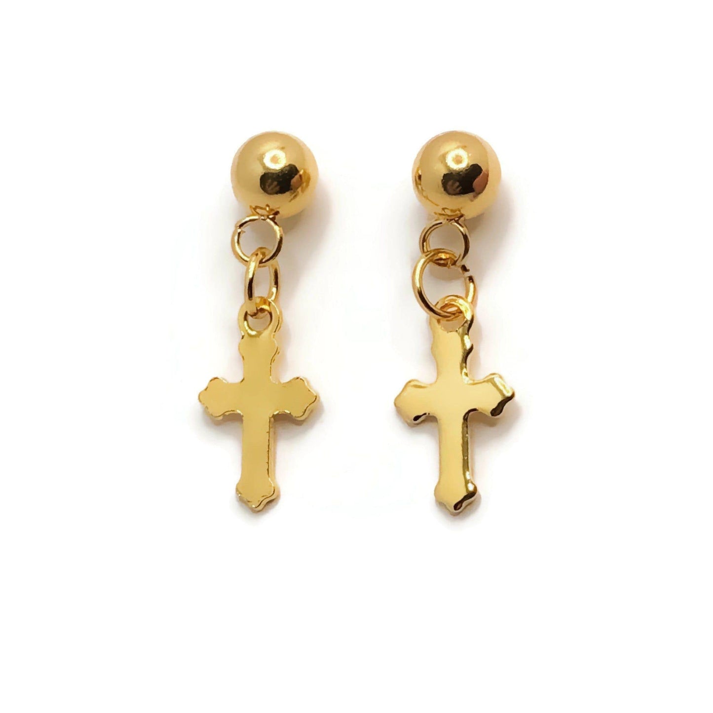 Gold Cross Studs - Krave & Co | Stylish Jewelry and Accessories. Shop our Sale.
