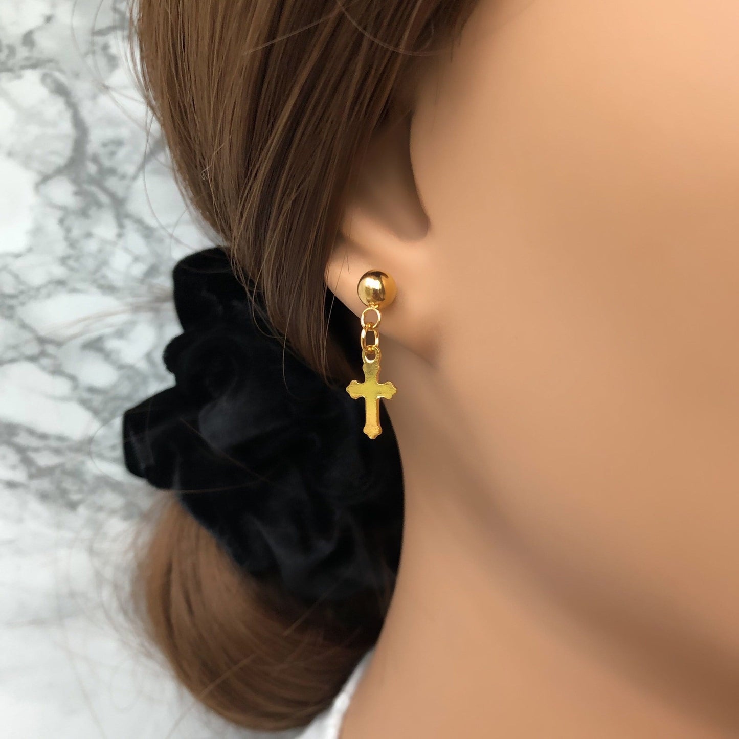 Gold Cross Studs - Krave & Co | Stylish Jewelry and Accessories. Shop our Sale.