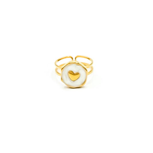 Enamel Heart Ring