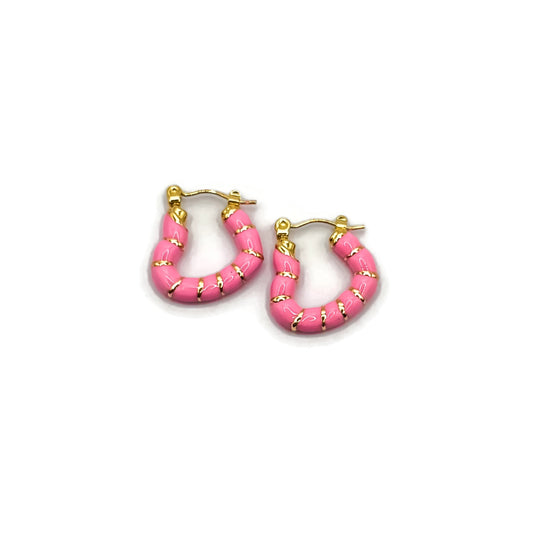 Pink Heart Hoops