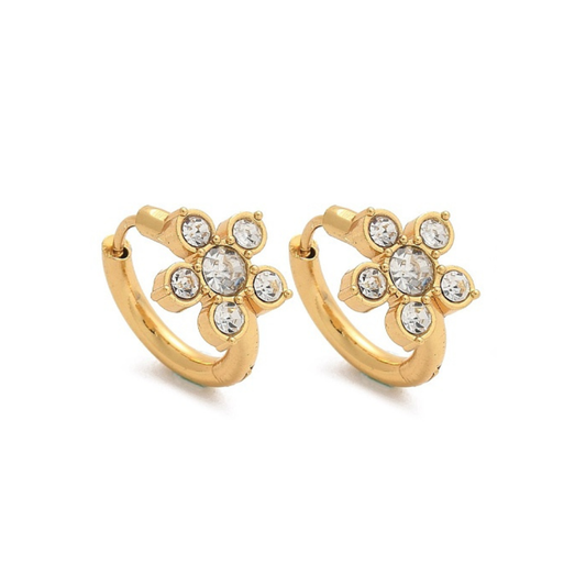 Flower CZ Hoops