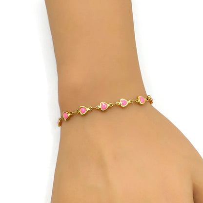 Heart Bracelet Pink
