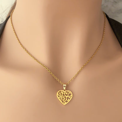 Hollow Heart Necklace - Krave & Co | Stylish Jewelry and Accessories. Shop our Sale.