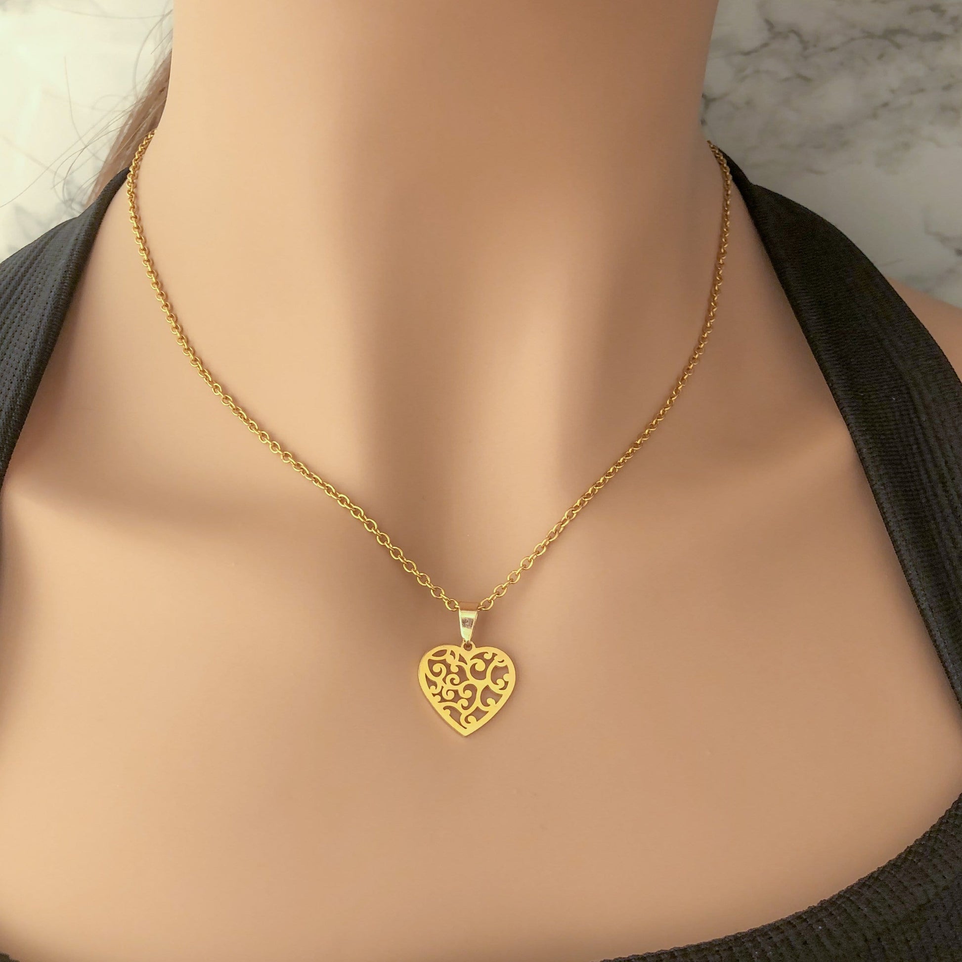 Hollow Heart Necklace - Krave & Co | Stylish Jewelry and Accessories. Shop our Sale.